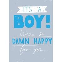 boy happy new baby card