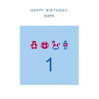 boy first | personalised age card
