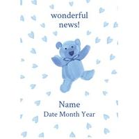 boy bear | personalised new baby card