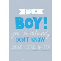 Boy Don\'t Know | New Baby Card