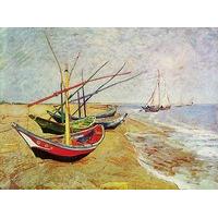 Boats on the Beach By Vincent van Gogh