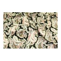 Bold Paisley Cotton Lawn Dress Fabric Black & Orange