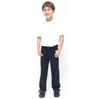 Boys Slim Fit School Trousers With Adjustable Waist - Navy - Junior