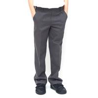 Boys Classic Fit School Trousers With Adjustable Waist - Grey - Infant