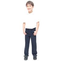 Boys Slim Fit School Trousers With Adjustable Waist - Navy - Infant