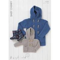 Boys Garter-Stitch Duffle Coat In Hayfield Baby Chunky (4486)