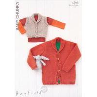 Boys Shawl Collared Wasicoat and Cardigan in Hayfield Baby Chunky (4598)