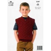 boys sweater and slipover in king cole dk 3549