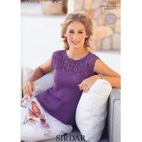 boat neck top in sirdar cotton dk 7083