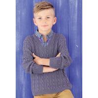 Boys V Neck Tank and Sweater in Sirdar Snuggly Baby Bamboo DK (4524) - Digital Version