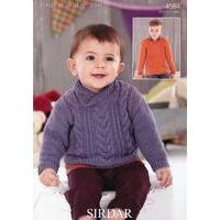Boys Round Neck and Wrap Neck Sweaters in Sirdar Snuggly DK (4584)