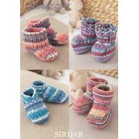 Bootees, Shoes & Boots In Sirdar Snuggly Baby Crofter DK (1483)