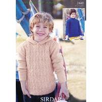 Boy\'s Hooded and S.U.N Sweaters in Sirdar Supersoft Aran (2448)