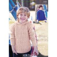 boys hooded and sun sweaters in sirdar supersoft aran 2448