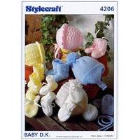 Bonnets, Cap, Helmet, Bootees & Mittens in Stylecraft Wondersoft DK (4206)