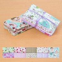 Boy and Girl Green and Purple 100 Percent Cotton Fat Quarters 403737