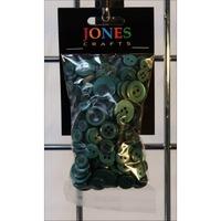 bottle green buttons approx 50g