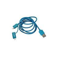 boompods duocable lightning and micro usb charge and sync cable blue