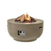 bowl cocoon gas fire pit in taupe