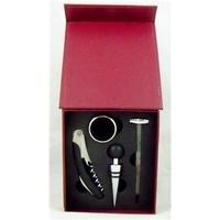 boxed 4 piece wine accessory kit unbranded