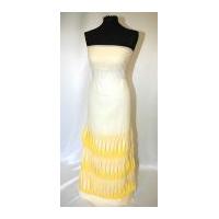 Border Stitched Detail Chiffon Dress Fabric Cream