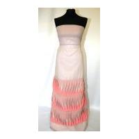 Border Stitched Detail Chiffon Dress Fabric Pink