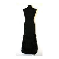 Border Stitched Detail Chiffon Dress Fabric Black