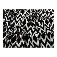 Bold Chevron Ikat Print Viscose Challis Dress Fabric