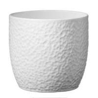 Boston Round Ceramic White Plant Pot (H)26cm (Dia)27cm