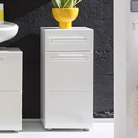 Bora Storage Cabinet In White With High Gloss Fronts