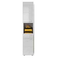Bora Tall Bathroom Cabinet In White With High Gloss Fronts
