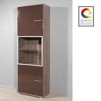 boston tall entertainment cabinet in gloss brown