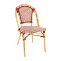 Bolero Continental Bistro Wicker Sidechair Red & Cream (Pack of 4) Pack of 4