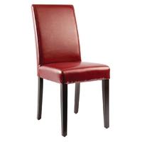 Bolero Faux Leather Dining Chairs Red (Pack of 2) Pack of 2
