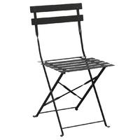 Bolero Black Pavement Style Steel Folding Chairs (Pack of 2) Pack of 2