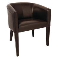 bolero dark brown pu leather tub armchair