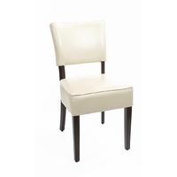 Bolero Chunky Faux Leather Chairs Cream (Pack of 2) Pack of 2