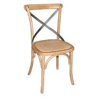 Bolero Natural Wooden Dining Chairs with Backrest (Pack of 2) Pack of 2