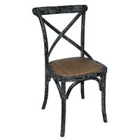 Bolero Black Wooden Dining Chairs with Backrest (Pack of 2) Pack of 2