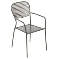 bolero grey steel patterned bistro armchairs pack of 4 pack of 4