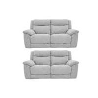 Bounce Pair of Fabric Manual Recliner Sofas