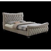 bornholm fabric sleigh bed oatmeal super king