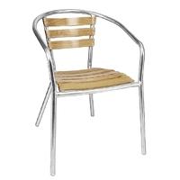 Bolero Aluminium and Ash Chairs (Pack of 4) Pack of 4