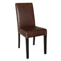 Bolero Faux Leather Dining Chair Antique Tan (Pack of 2) Pack of 2