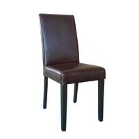 Bolero Faux Leather Dining Chair Antique Brown (Pack of 2) Pack of 2
