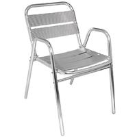 Bolero Aluminium Stacking Chairs Arched Arms (Pack of 4) Pack of 4