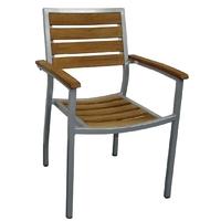 Bolero Wood and Aluminium Outdoor Chairs (Pack of 4) Pack of 4