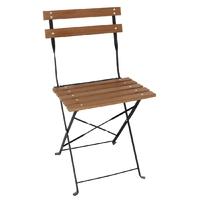 Bolero Faux Wood Bistro Folding Chairs (Pack of 2) Pack of 2