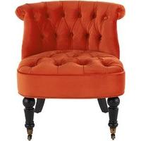 Bouji Accent Chair, Flame Orange Velvet