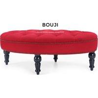 Bouji Oval Ottoman, Tudor Red and Black